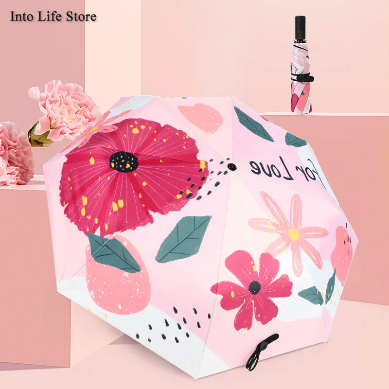 

Kids Automatic Umbrella Rain Women Cute Folding Umbrella Beach Girls Parasols Outdoor Umbrellas Windproof Gift Ideas UPF50+