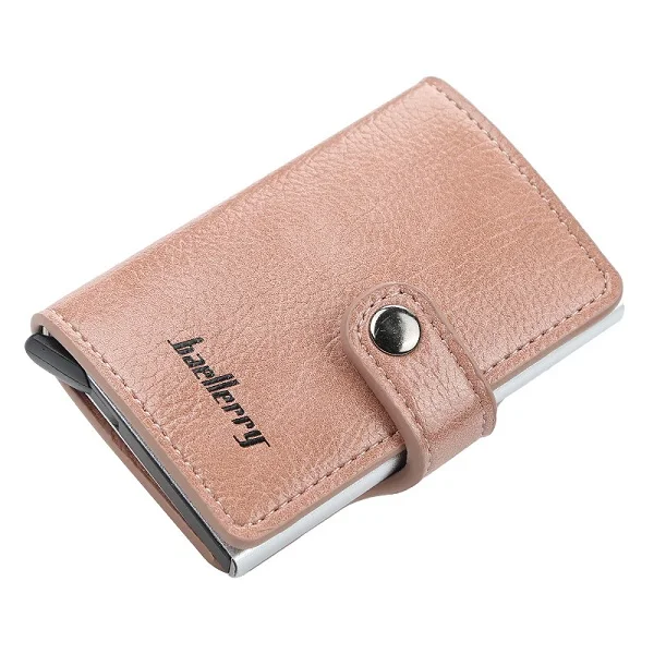 New Deep pink Новая мода Анти RFID Блокировка Мужская Кредитная карта держатель маленький кошелек, кожаный ID Чехол для банковских карт металлическая защита кошелек для женщин - Цвет: New Deep pink