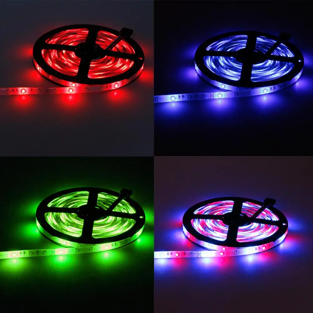 Многоцветный Водонепроницаемый 5 м 300 светодиодный 3528 SMD RGB светильник 44 клавишным