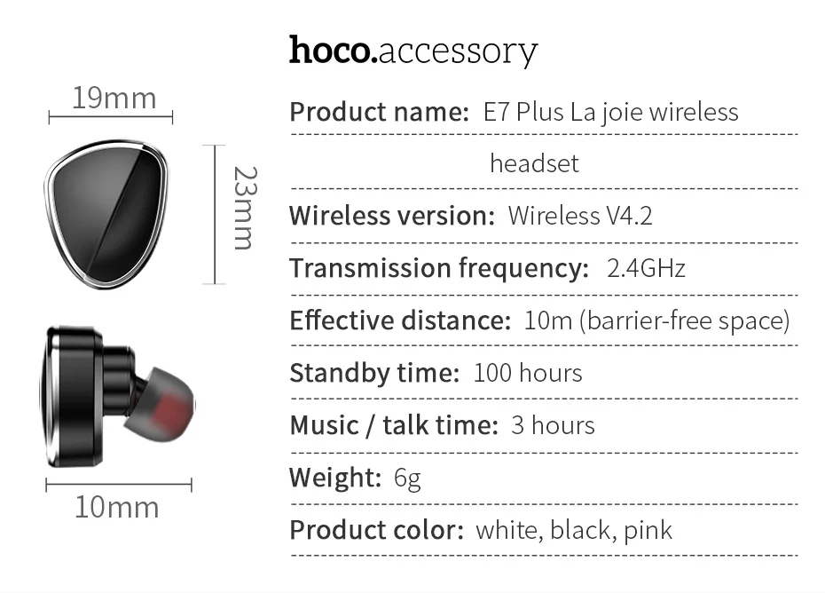 HOCO, Bluetooth гарнитура, мини, портативная, невидимая, беспроводная, Bluetooth 4,2, наушники, Handsfree, стелс, наушники с микрофоном, auriculares