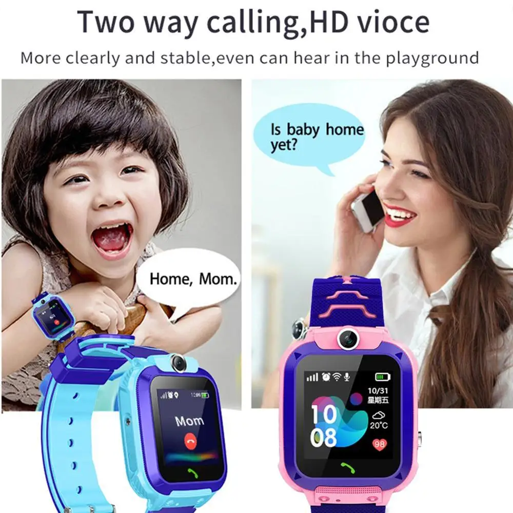 kids smartwatch android watch childrens watches sos phone sim card wristwatch dial call location smartbracelet waterproof band free global shipping