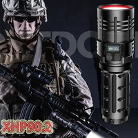 most powerful xhp90 2 led flashlight torch xhp90 tactical mini military flashlight usb 18650 rechargeable hand lamp led lanterna