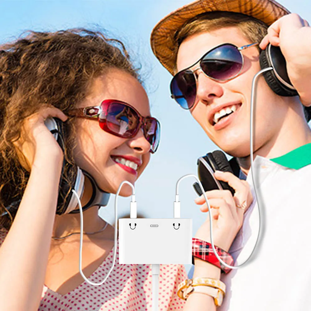 

Type C to Dual 3.5mm Aux Earphone jack Audio Adapter PD Fast Charging Type C Cable for iPad Pro Huawei Google Pixel 2/2XL 3/3XL