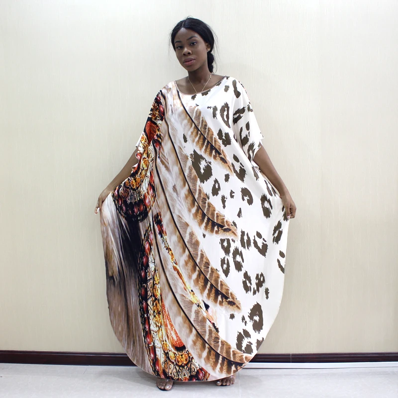 Dashikiage Последние поступления Леопардовый и перьевой узор печать Африканский Дашики женское платье большого размера модные женские вечерние платья