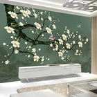 Пользовательские фото настенная живопись 3D Ручная роспись цветы роспись в виде птиц в китайском стиле гостиная диван ТВ фон домашний декор обои