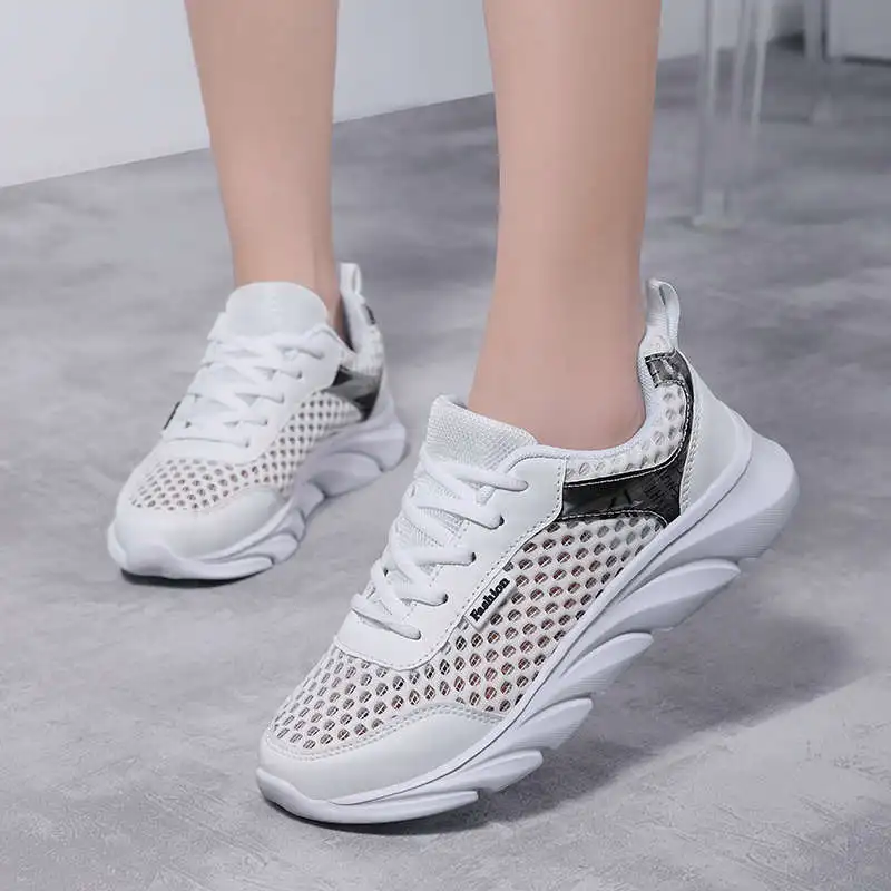 

White Sneakers Teen Sport Shoes Women Rubber Hard-Wearing Running Shoes Women Height Increases Sports Sneakers Women Tennis 492D