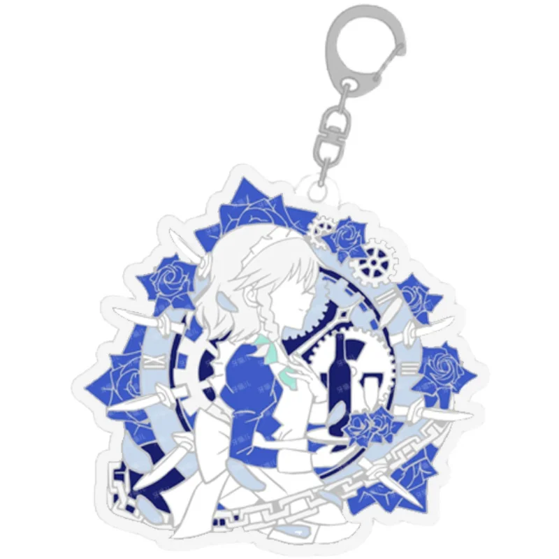

Anime TouHou Project Izayoi Sakuya Cute Acrylic Keychain Cosplay Itabag School Bag Pendant Cartoon Toys Keyring Xmas Gifts