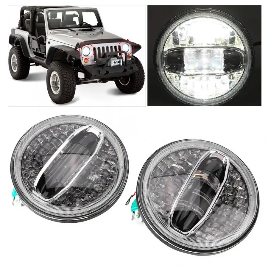 1 Pair 7inch Waterproof 108W Headlamp LED Light Bulb Headlight Fit for Jeep Wrangler JK | Автомобили и мотоциклы