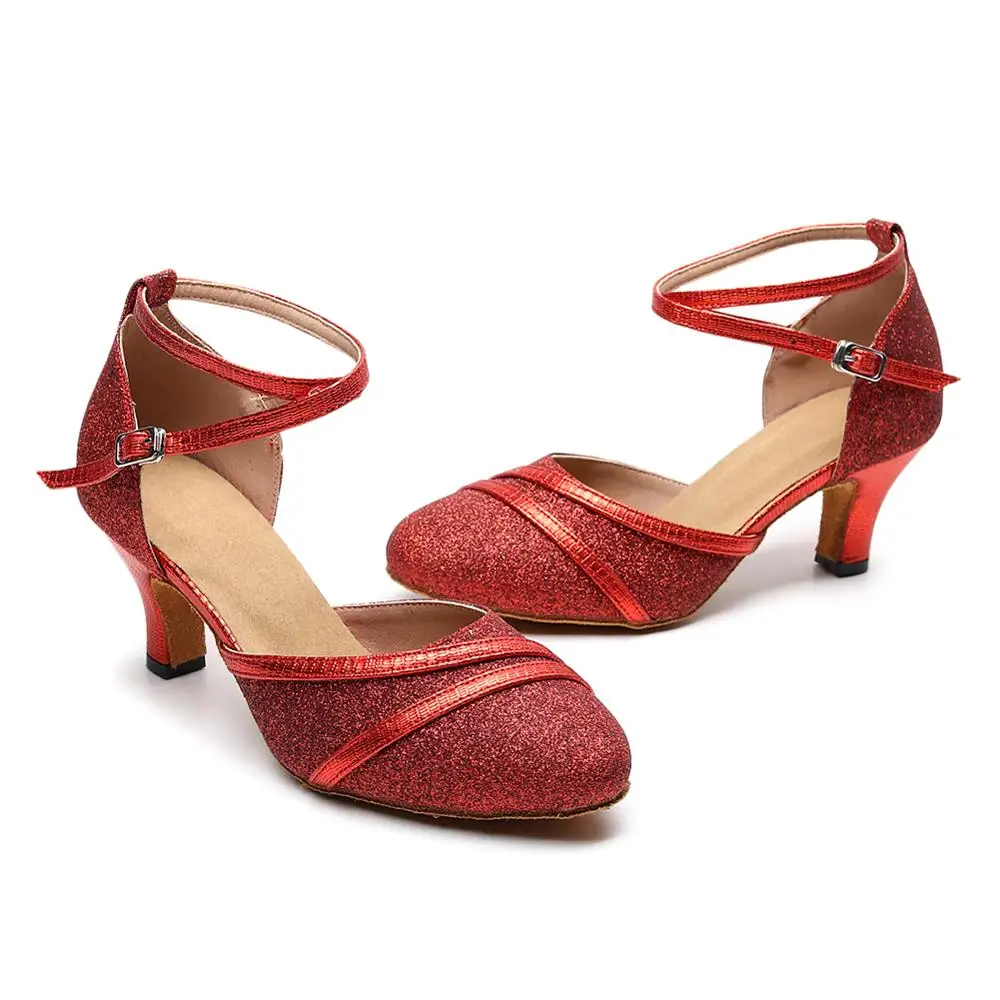 Женские вечерние танцевальные туфли DKZSYIM атласные тканевые с блестками и мягкой