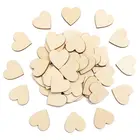 50 шт.компл. деревянные Сердца в форме сделай сам, подвесные сердца, простые поделки, оптимальный свадебный стол, рассеянный декор, деревенский деревянный Свадебный декор