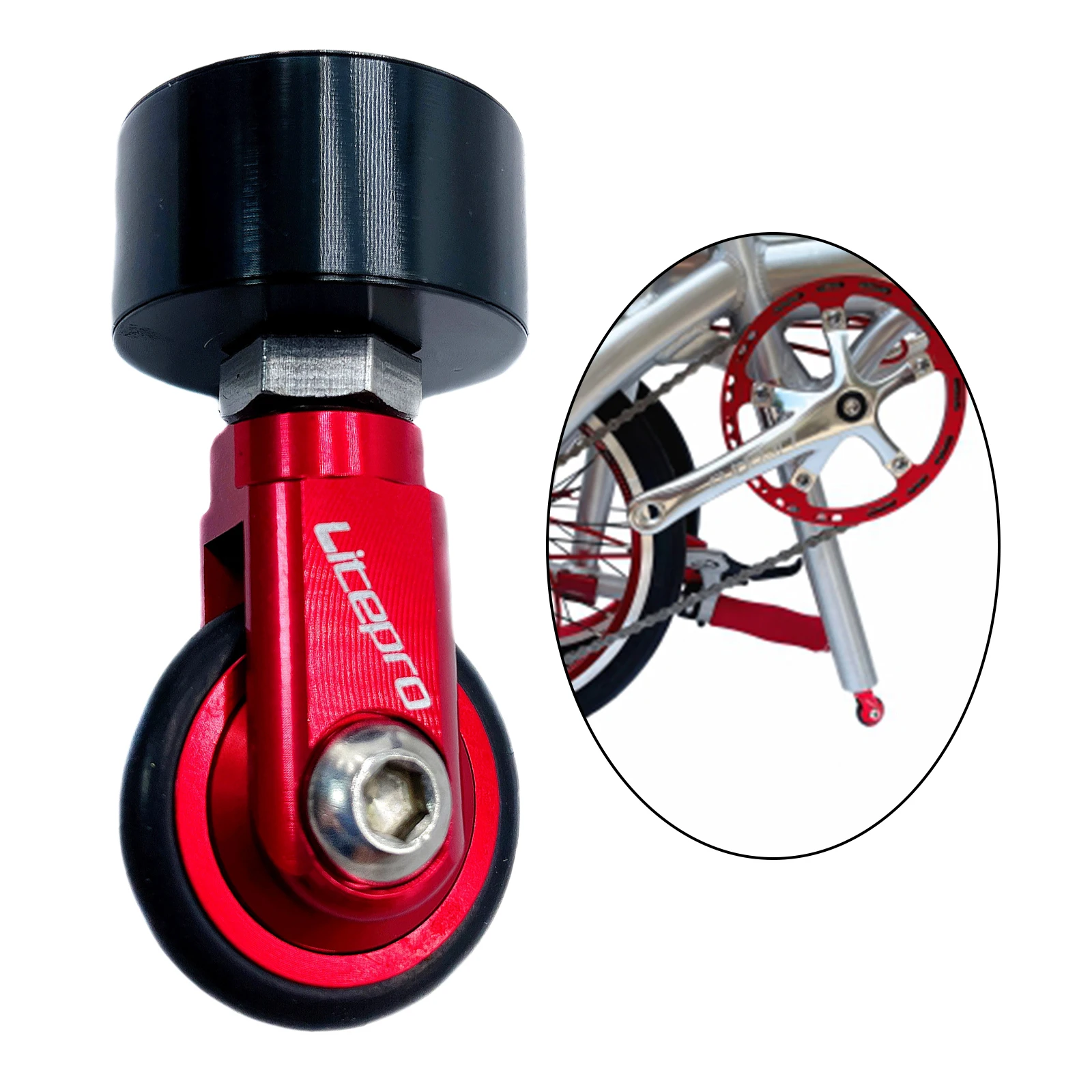 

Folding Bike Easy Wheel Roller 33.9mm Seatpost Mounted Folded Up Bicycle Pushing Easywheel Waking Bike Accessories