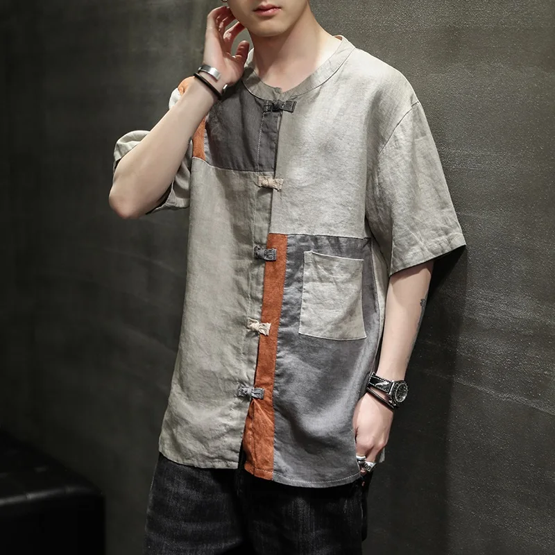 Традиционная китайская одежда для мужчин ханьфу Этнические Ретро Топы уличная