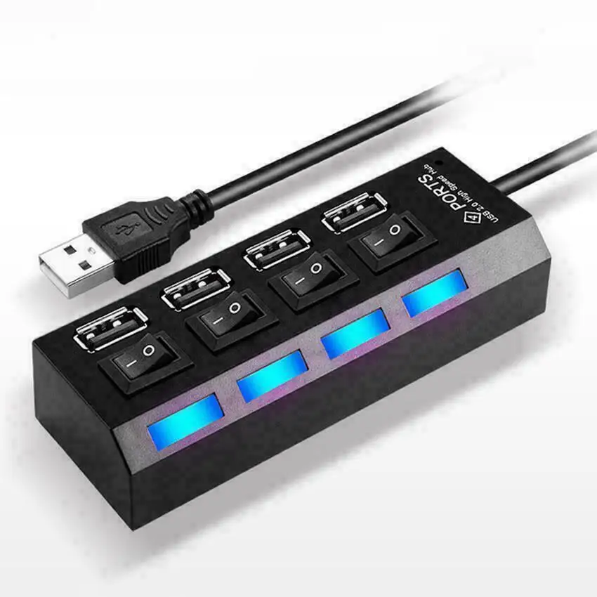 

[Бесплатная доставка в Бразилию] высокоскоростной 4-портовый usb-хаб 2,0 расширительный мультиразветвитель адаптер для настольного ПК ноутбук...