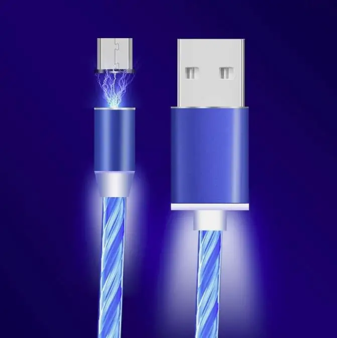 100 шт./лот светящийся USB кабель для iPhone XR X 7 8 Micro Type C|Зарядные устройства телефонов|
