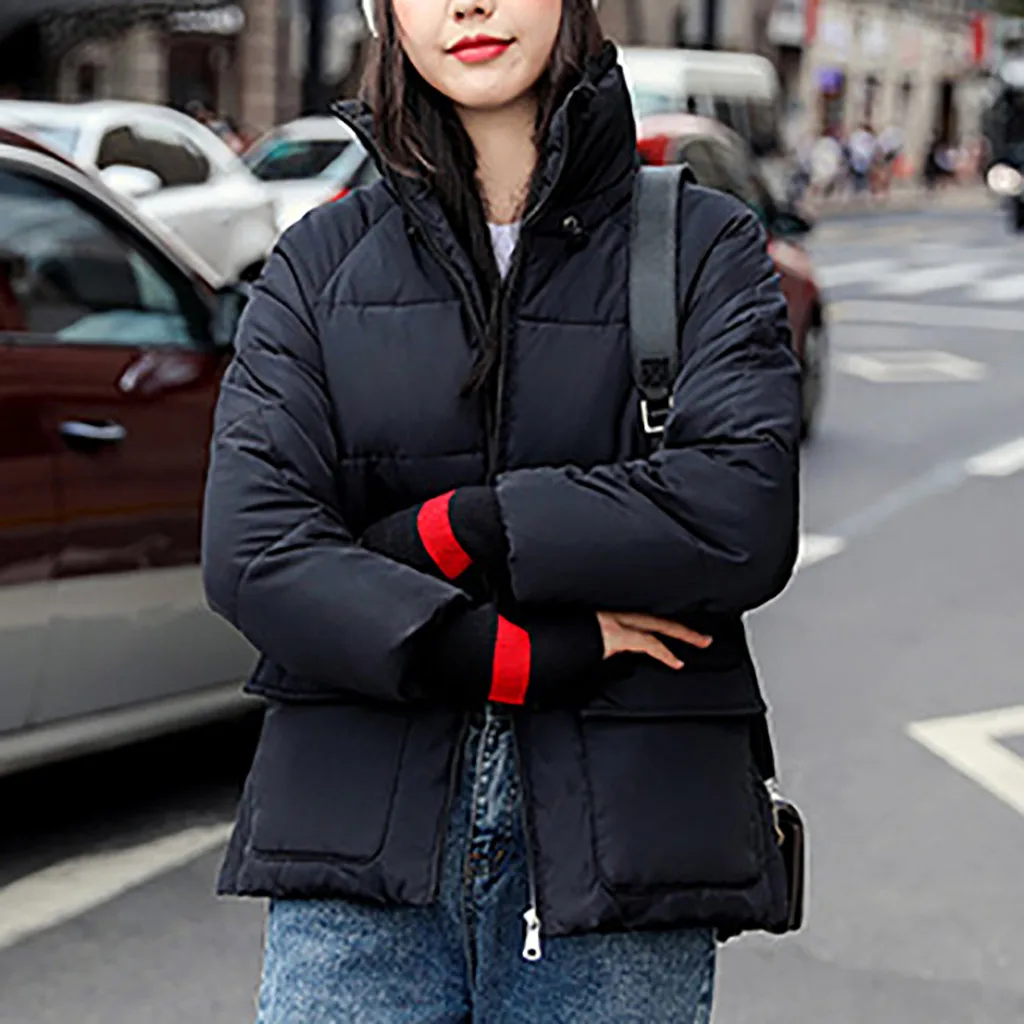 Женское короткое пальто с воротником стойкой JAYCOSIN теплое Свободное модель L401108