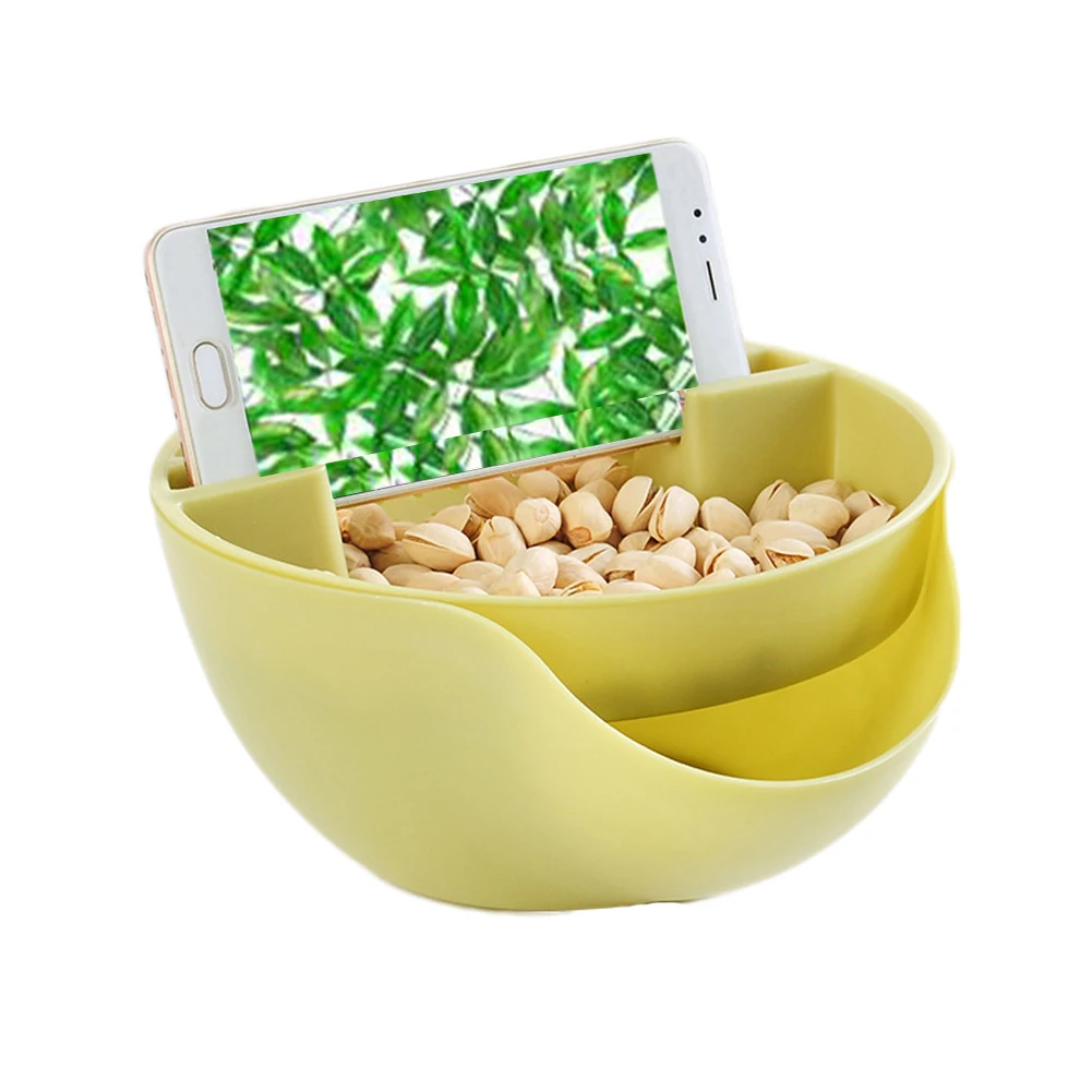 Креативная прочная двухслойная зеркальная тарелка миска держатель для телефона