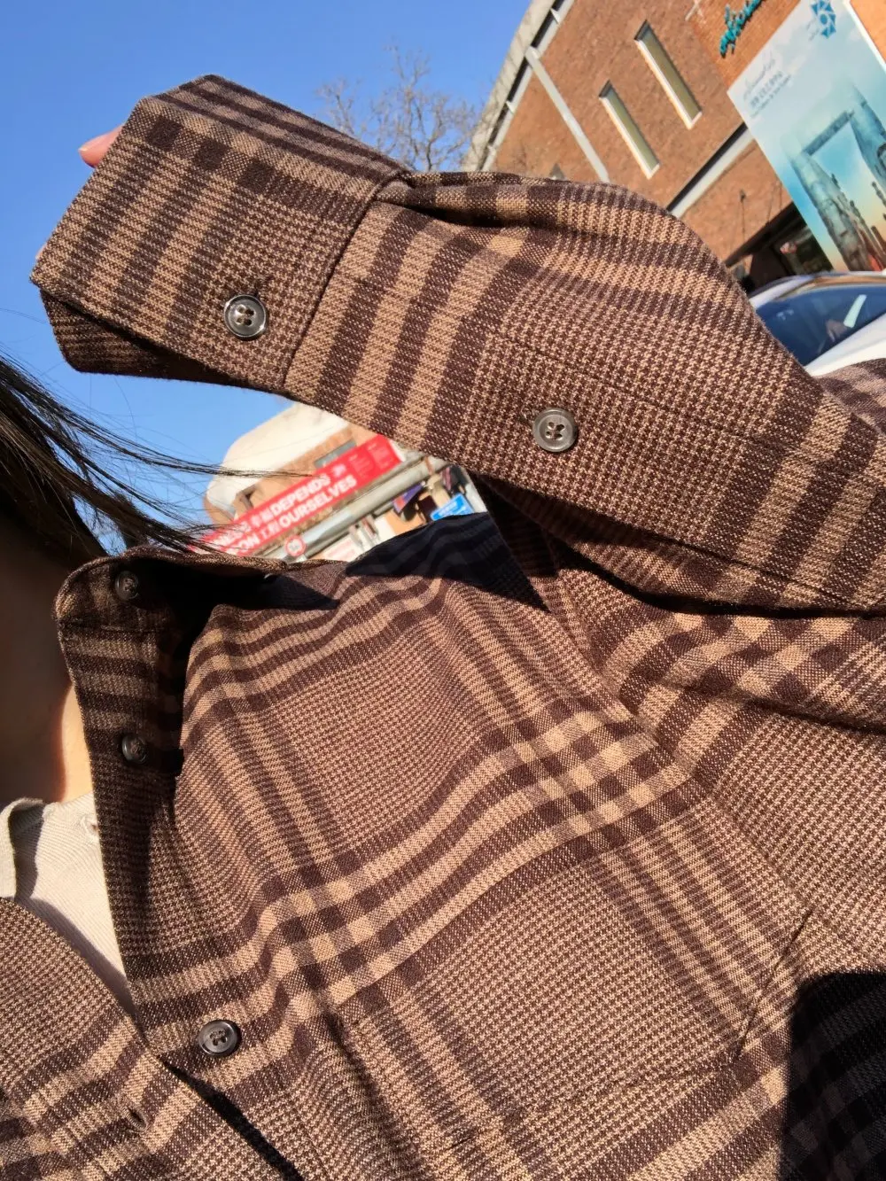 

Women's Long Sleeve Shirts Classic Casual Loose Brown Plaid Blouse Ladies Single Breasted Cardigan Females Tops