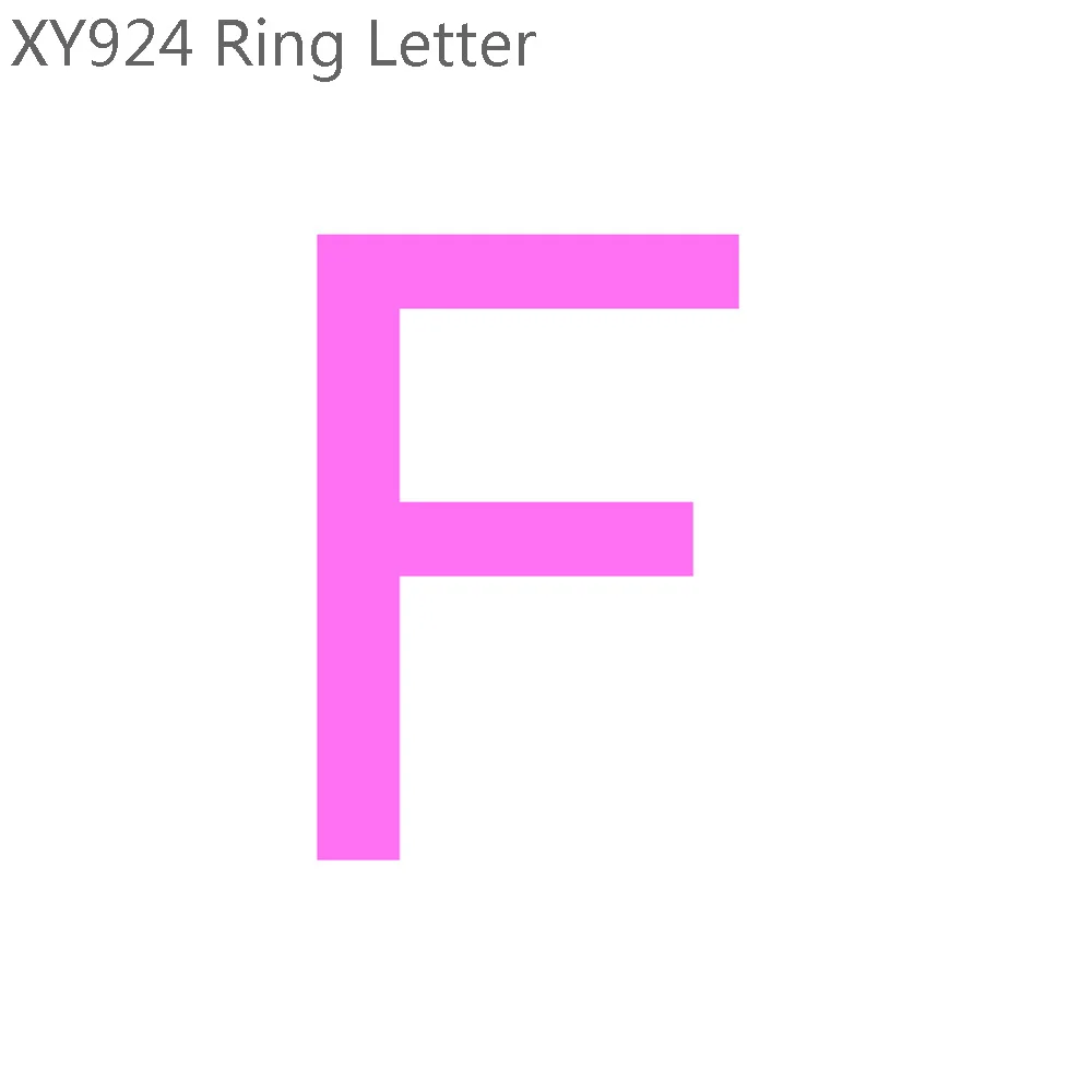 Letter F Trusta 925 Твердые ювелирные изделия из настоящего стерлингового серебра 26 букв A-Z коктейльное кольцо Размер 5 6 7 девочек Дети Рождественский подарок XY924 - Цвет основного камня: Letter F
