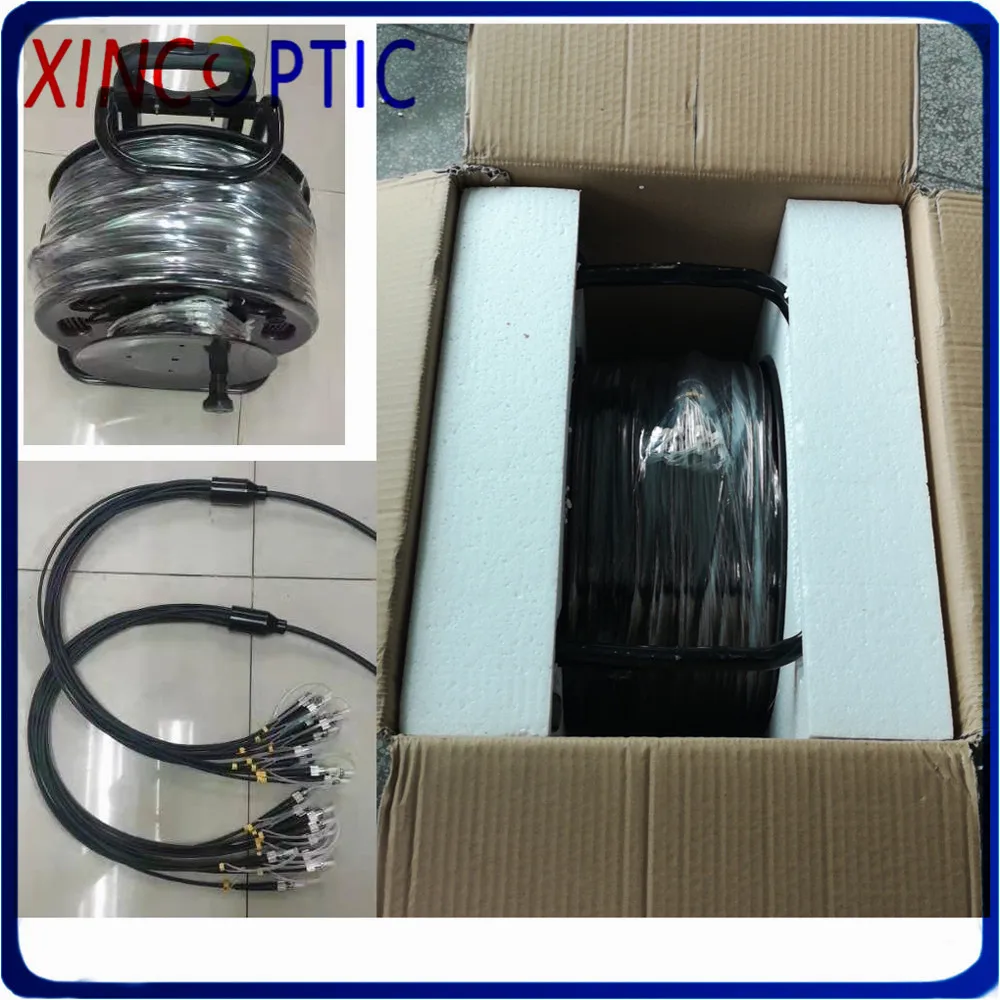 12-жильный одномодовый 10-метровый бронированный патч-корд SM G652D ПВХ-оболочка SC LC FC