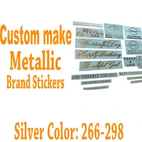 custom self adhesive metal brand stickers transfer glue on patch fashion diy decoration