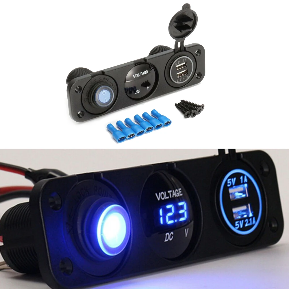 Светодиодный кулисный переключатель под заказ гнездо ABS + металл 12 В компактный