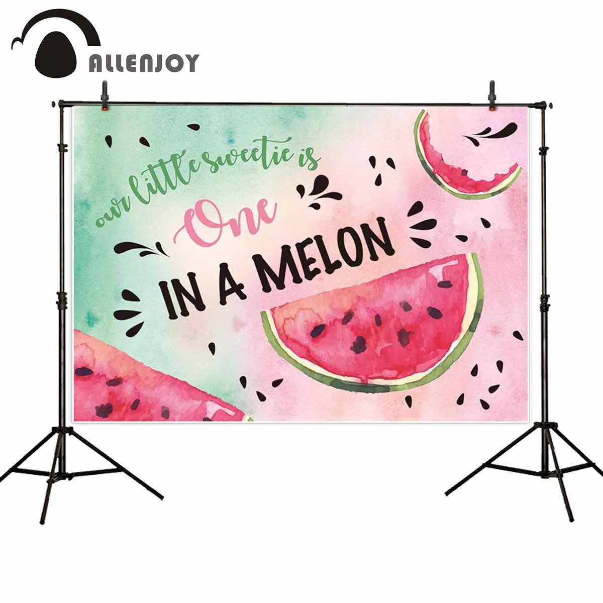 

Allenjoy Watermelon Baby Shower Backdrop Summer Fruits Our Little Sweet Party Photozone Child 1st Birthday Wall Decor Banners