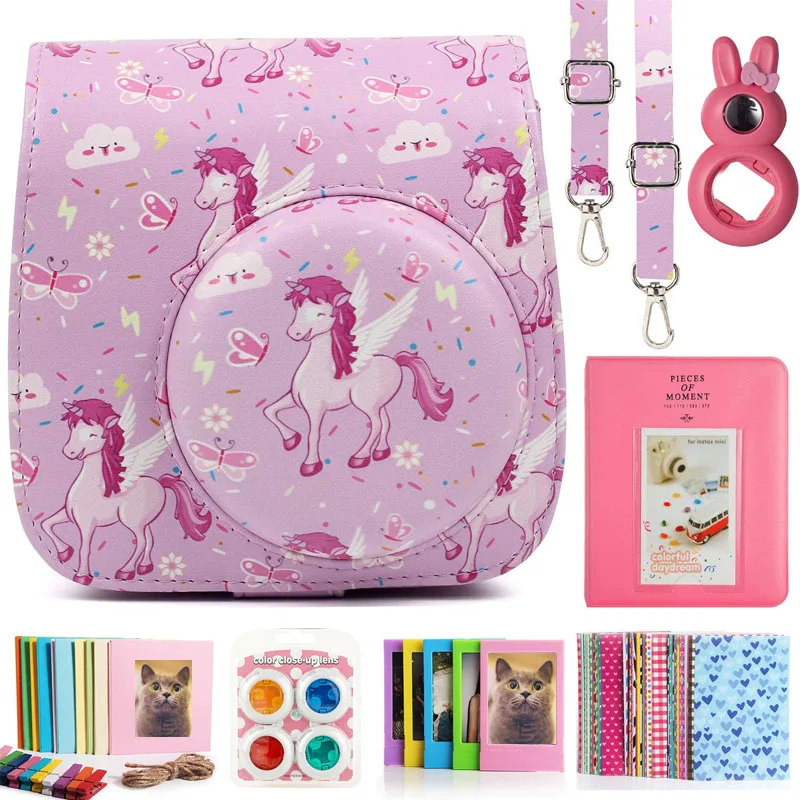 Совместимый чехол для камеры Instax Mini 9 комплект розовой лошади с альбомом