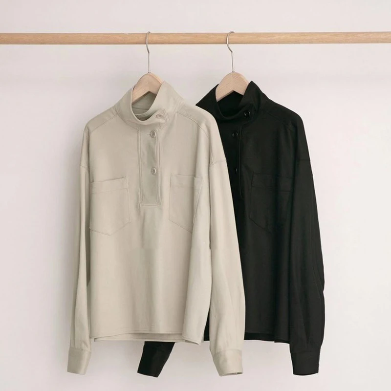 

Lapel Solid Shirt Woman Korean Long-sleeved Button Loose Shirt Women Simple Slim Fit Pullover Top Women's 2021