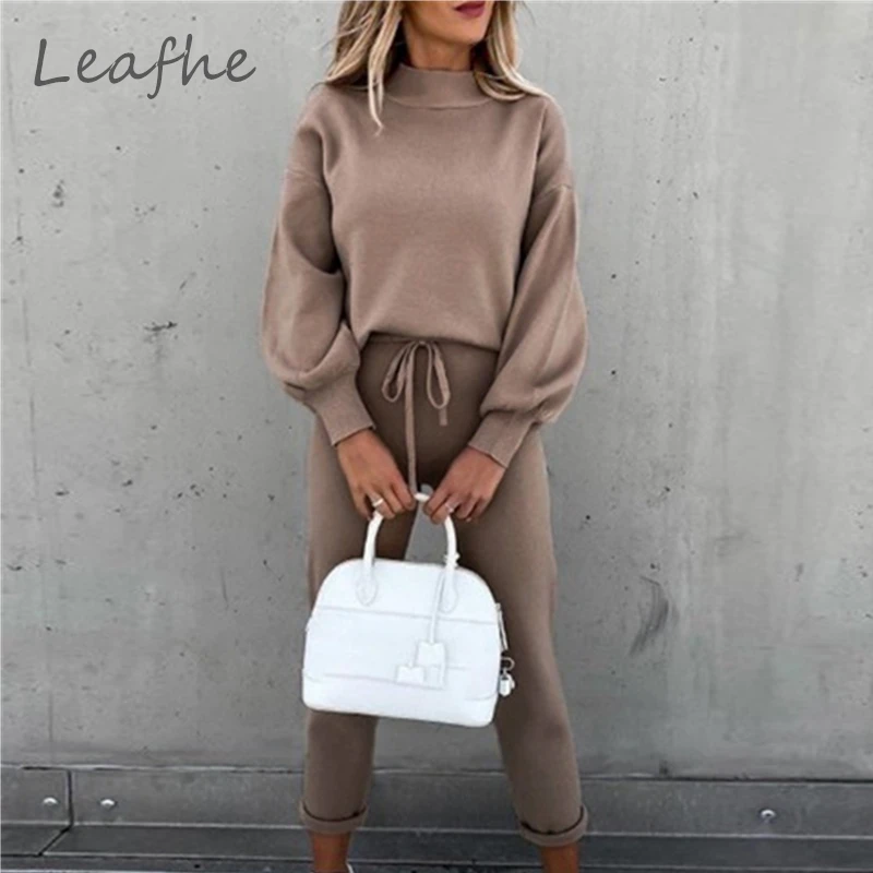 Женский модный утепленный спортивный костюм комплект из 2 предметов Осень зима