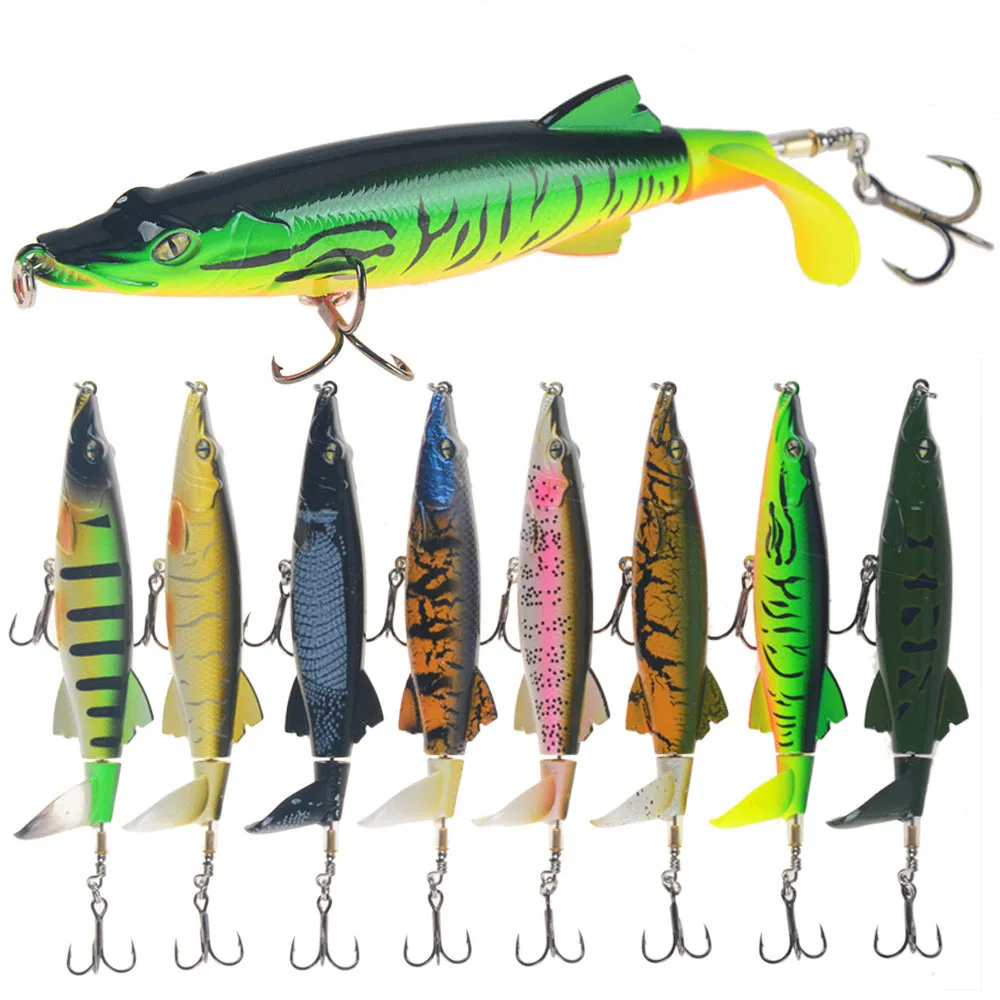 

High Quality Whopper Popper 13cm/16g Topwater Fishing Lure Artificial Bait Hard Plopper Soft Rotating Tail Fishing Tackle Geer