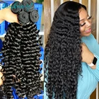 Rosabeauty глубокая волна 28 30 40 дюймов 3 4 пряди бразильские волосы Remy 100% натуральные волнистые вьющиеся человеческие волосы для наращивания