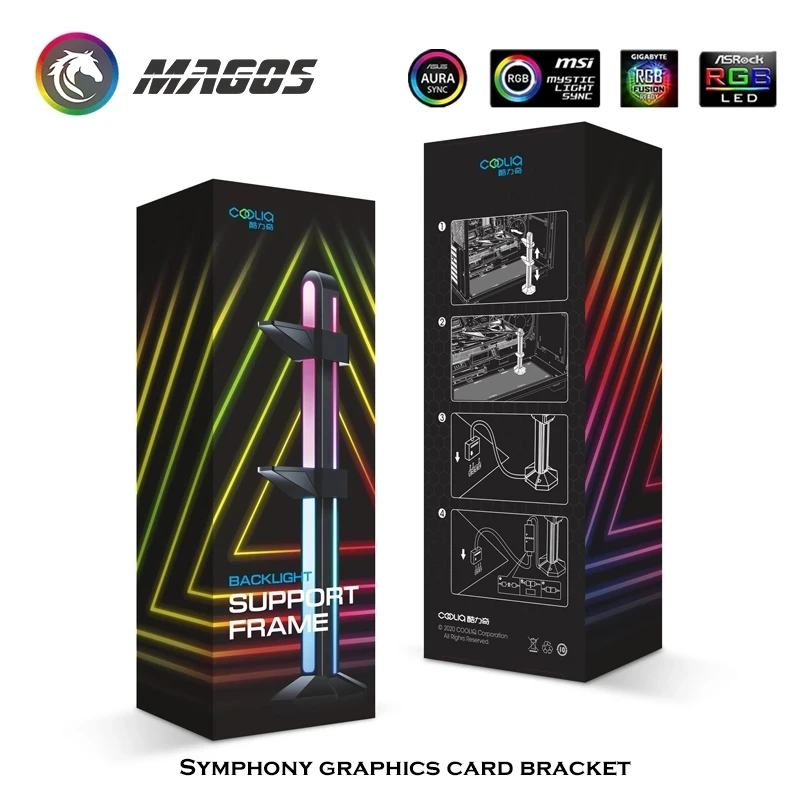 

RGB Aluminum Vertical GPU Support,Graphics Card Jack Bracket Anti-Bending Stand,VGA Holder 12V/5V AURA SYNC,Black/White/Pink