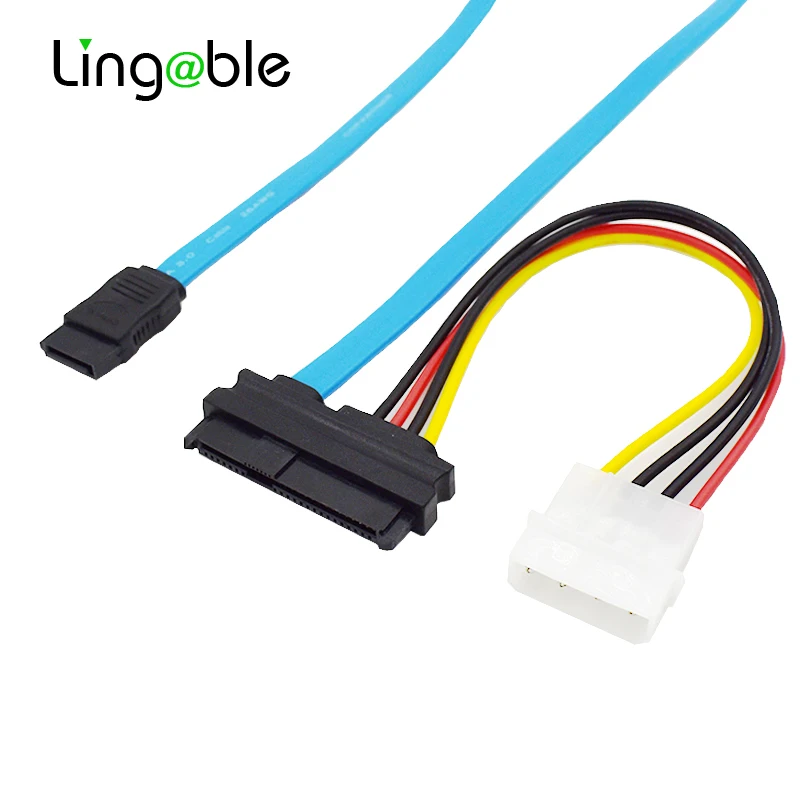 Lingable Кабель SAS/SATA кабель конвертер для жесткого диска 40 70 см Mini SAS 29Pin SCSI в SATA 7Pin с LP4