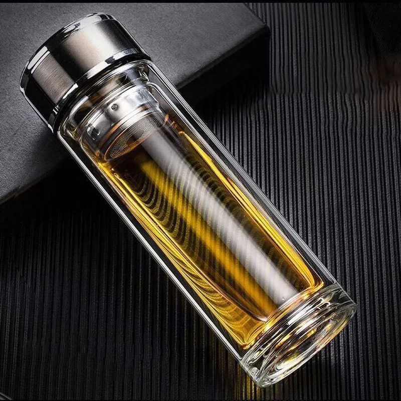 Термос бутылка Толстая двухслойная стеклянная Мужская чашка большой