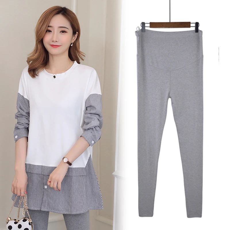 Осень 2021 Модный комплект для беременных спортивные костюмы Одежда костюм отдыха