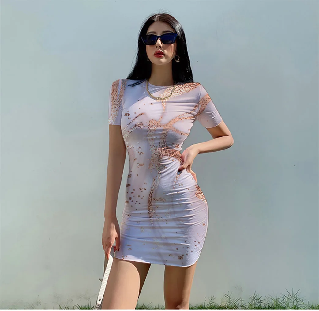 

New Hip Wrap Dress Corrugated Close Fitting Dress Fashion Street Water Wave Texture Sexy Nightclub Leisure In Spring And Summer
