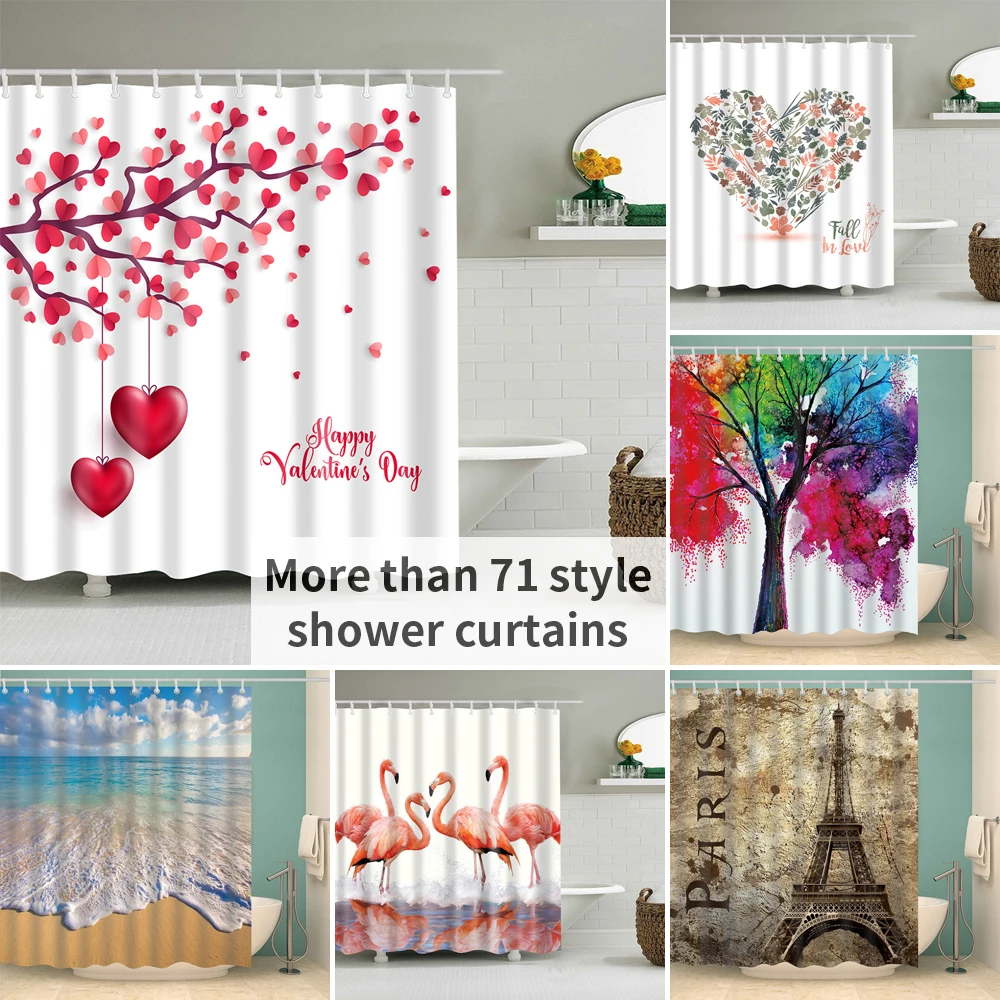 1 шт. цветочные водонепроницаемые занавески для душа ванной тканевые с 12 крючками