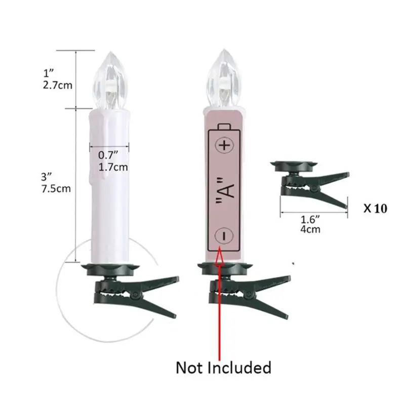 

10PCS Flameless Window Candles - Ivory Battery Operated LED Taper Candles with Remote Updated Timer Function - Christmas Candles