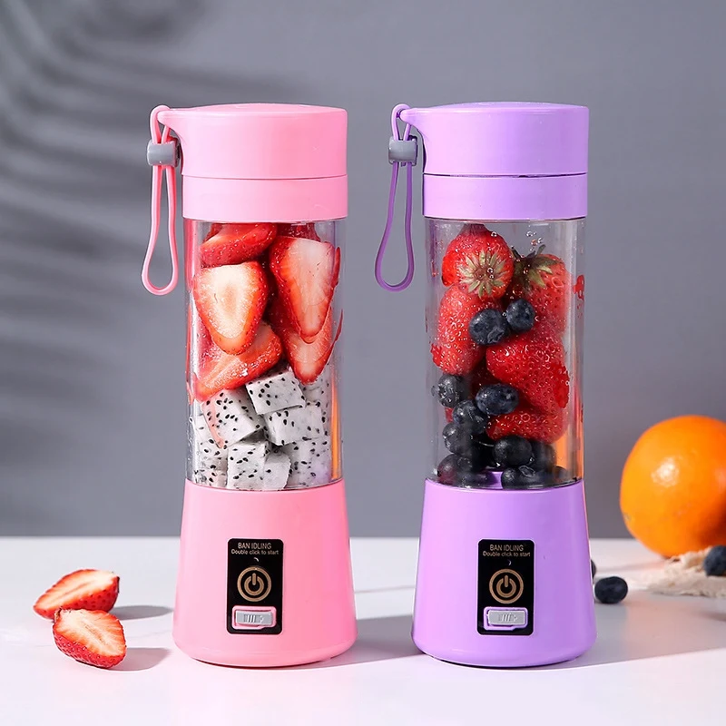 

Electric Portable Juicer Blender Cup, Fruit Mixer with Six Blades in 3D, 400Ml USB Rechargeable Juice Blender