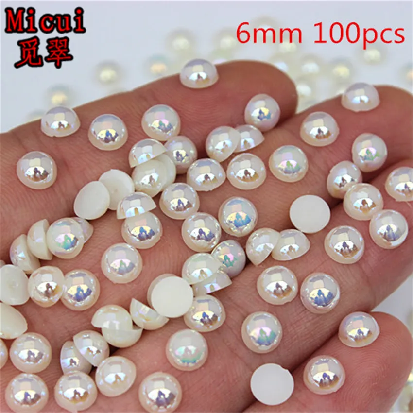 Полукруглые Стразы AB разных размеров с плоской задней стороной поделки из