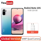 Смартфон Xiaomi Redmi Note 10S, глобальная версия дюйма, 6 ГБ + 128 Гб, процессор Helio G95, камера 64 мп, экран AMOLED 6,43 дюйма, аккумулятор 33 Вт, аккумулятор 5000 мА  ч
