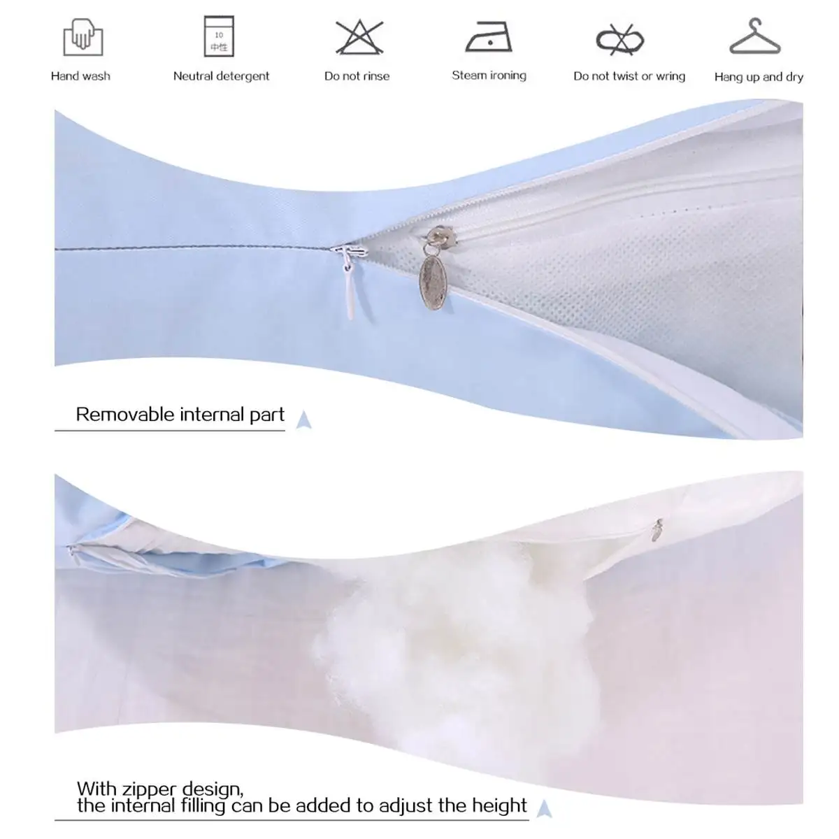 

Full Body Pregnancy Pillow Women Nursing Cushion Cotton Pillowcase U Shape Maternity Pillows Pregnancy Side Sleepers Bedding
