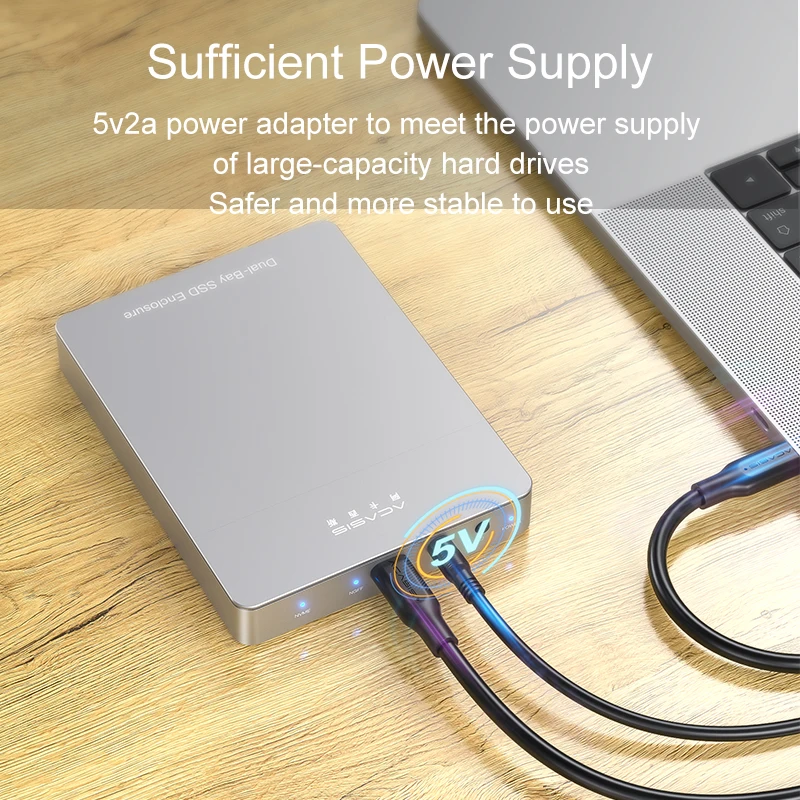 Acasis Dual-Bay M2 SSD Case NVME/NGFF Enclosure Dual protocol SATA USB Type C 3.1 GEN Disk Box For 2230/2242/2260/2280 | Компьютеры и