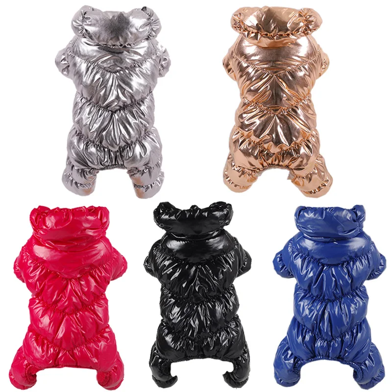 Зимняя пуховая куртка комбинезон для собак теплая одежда маленьких и средних