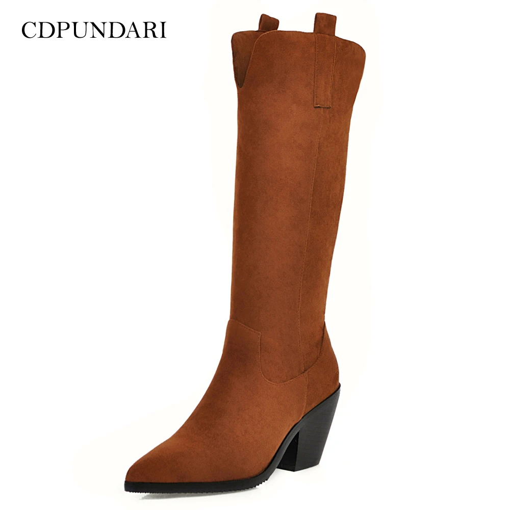 Ковбойские сапоги CDPUNDARI в западном стиле для женщин до середины икры женские