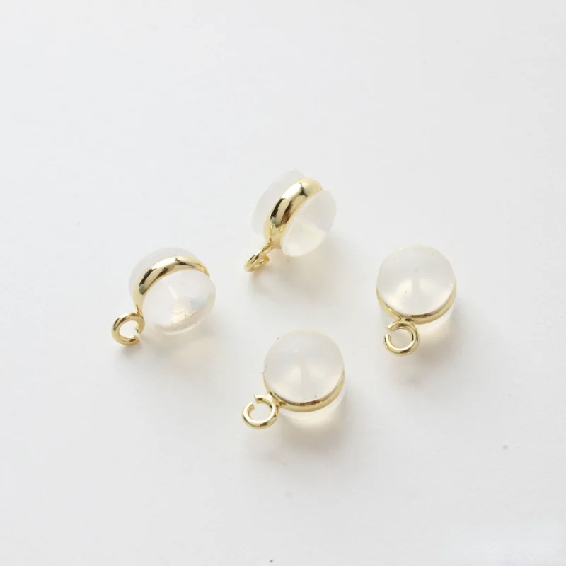 

Silicone gold ring with hanging ear plug diy earring material accessories