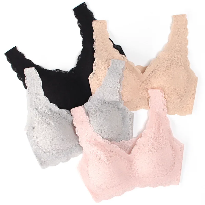 

Sexy Padded Lace Bras For Women Seamless Bra Push Up Bralette Brassiere Breathable Bra Comfortable Sleep Bra Femme