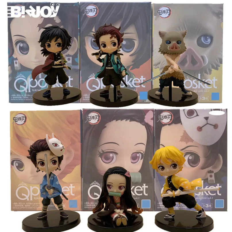 3 шт./компл. 4 &quotДемон убийца Nezuko Zenitsu Tanjirou Giyuu Inosuke Q версии. Экшн-Фигурки игрушки