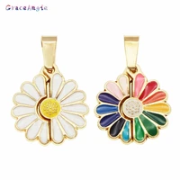 4pcs mix enamel daisy charms for jewelry findings sepatate flower 1pc chain necklace earrings pendants bangle bracelet jewelry