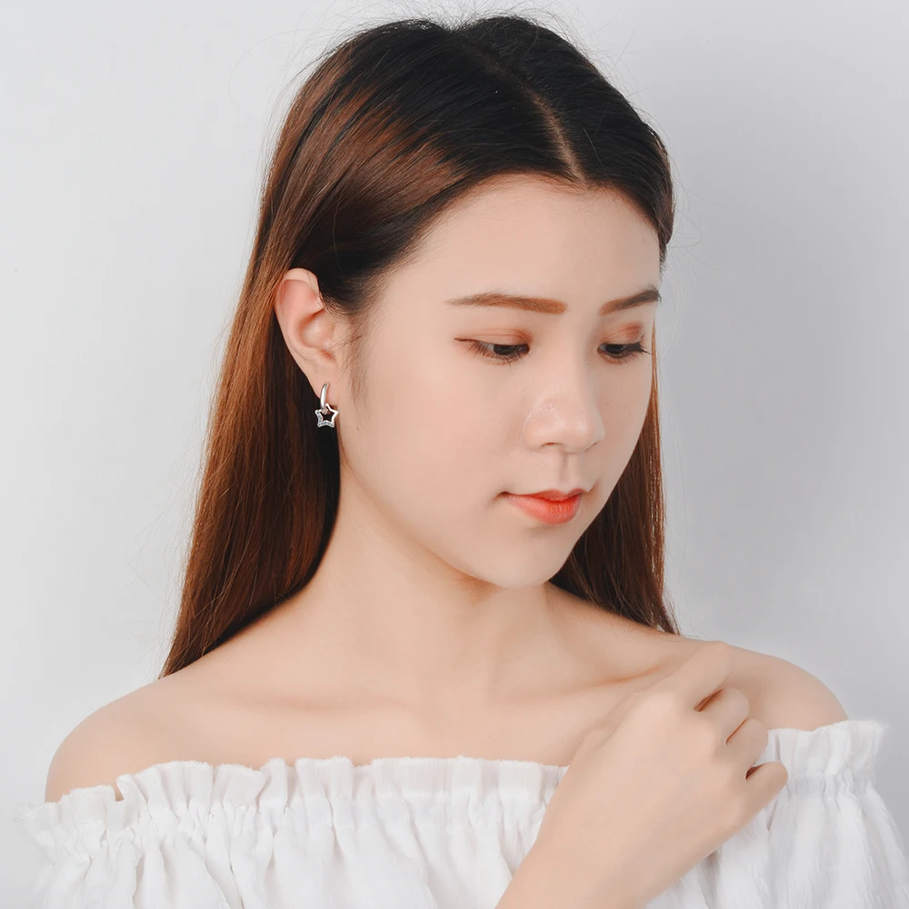 ЦИРКОНИЕВЫЕ серьги с кисточкой в виде звезды серебро 925 пробы для женщин |